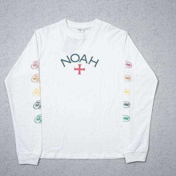 White Long Sleeve Noah Logo With Colorful Arm Graphics